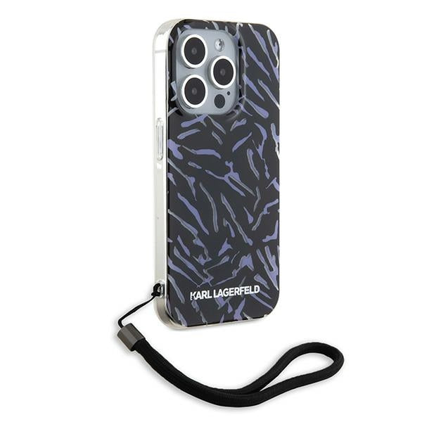 Fodral för Apple iPhone 15 Pro Max, Karl Lagerfeld, Zebra with Cord Strap, Lila