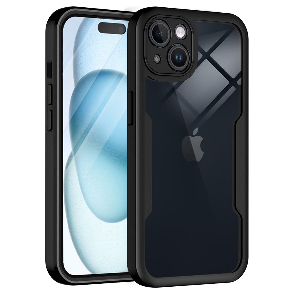 Skyddsfodral för Apple iPhone 15, Techsuit, ColorVerse 360, Svart