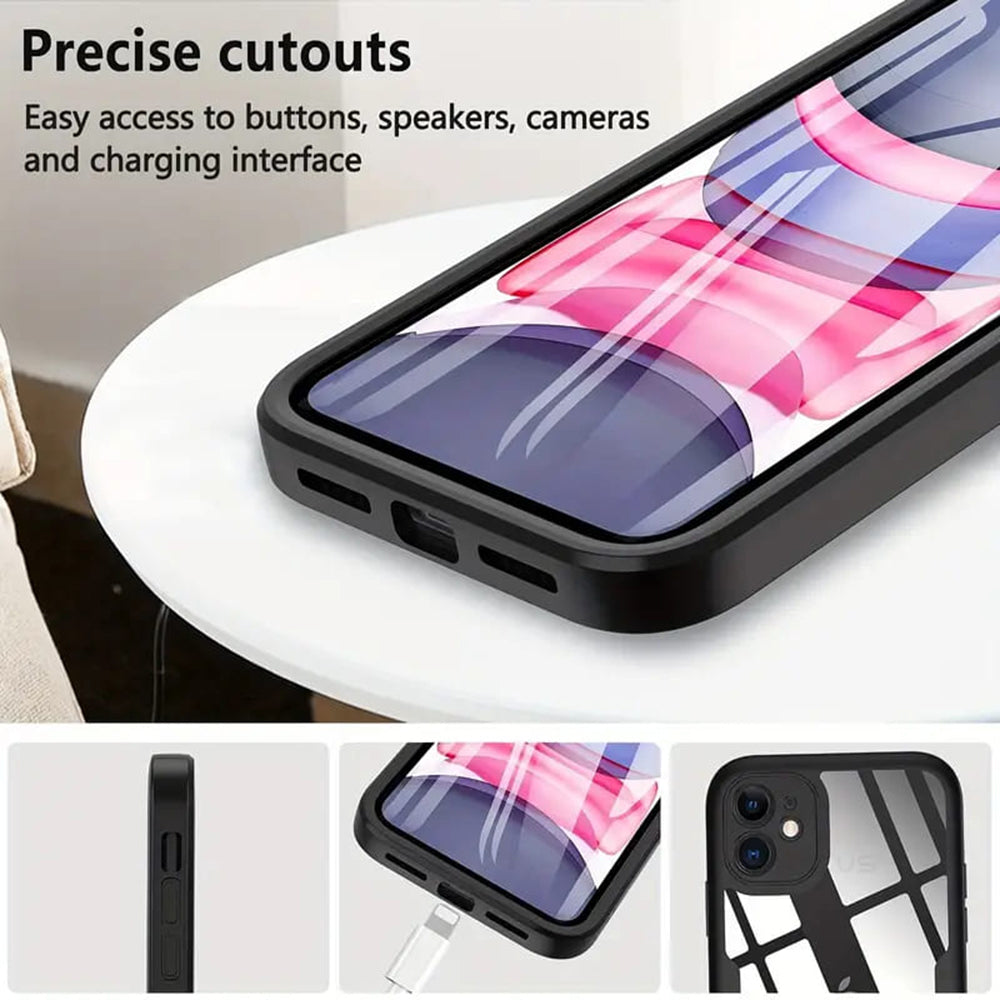 Skyddsfodral för Apple iPhone 15, Techsuit, ColorVerse 360, Svart