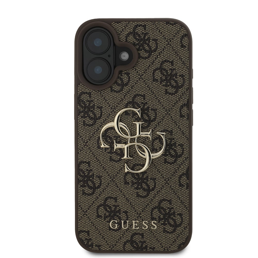 Skyddsfodral för Apple iPhone 16, Guess, 4G Big Logo, Brun