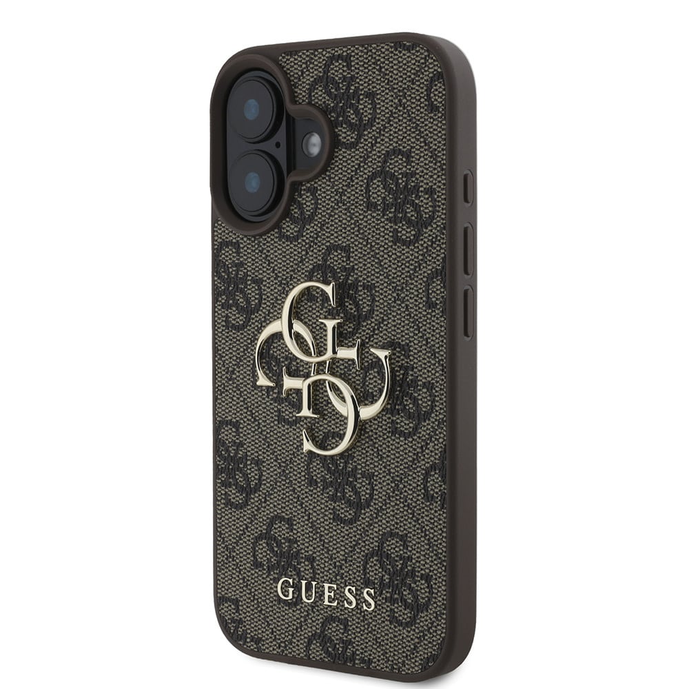 Skyddsfodral för Apple iPhone 16, Guess, 4G Big Logo, Brun