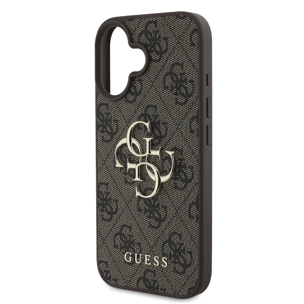 Skyddsfodral för Apple iPhone 16, Guess, 4G Big Logo, Brun