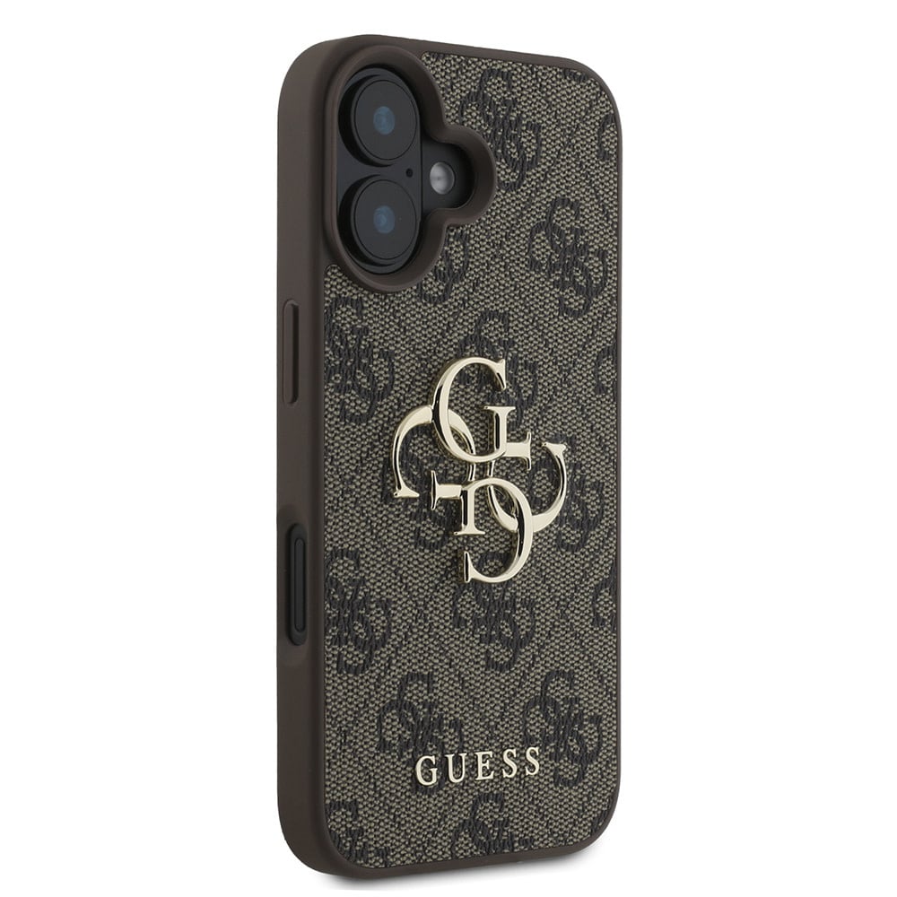 Skyddsfodral för Apple iPhone 16, Guess, 4G Big Logo, Brun