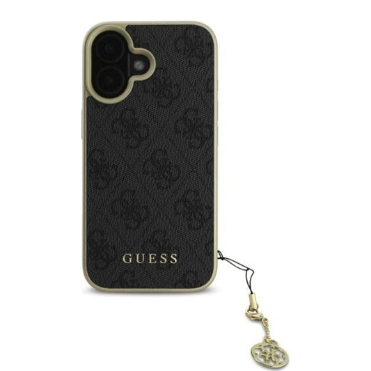 Fodral för Apple iPhone 16, Guess, 4G Charm, Svart