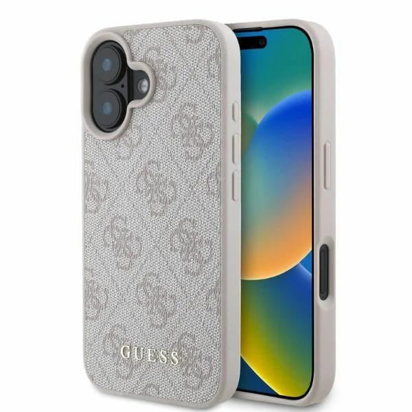 Fodral för Apple iPhone 16, Guess, 4G Classic, Rosa