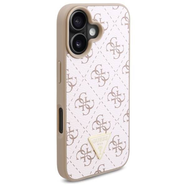 Skyddsfodral för Apple iPhone 16, Guess, 4G Triangle Logo, Vit