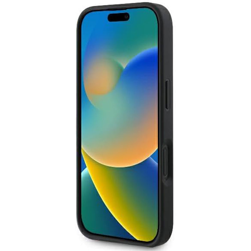 Skyddsfodral för Apple iPhone 16, Guess, Fixed Glitter Big 4G, Svart