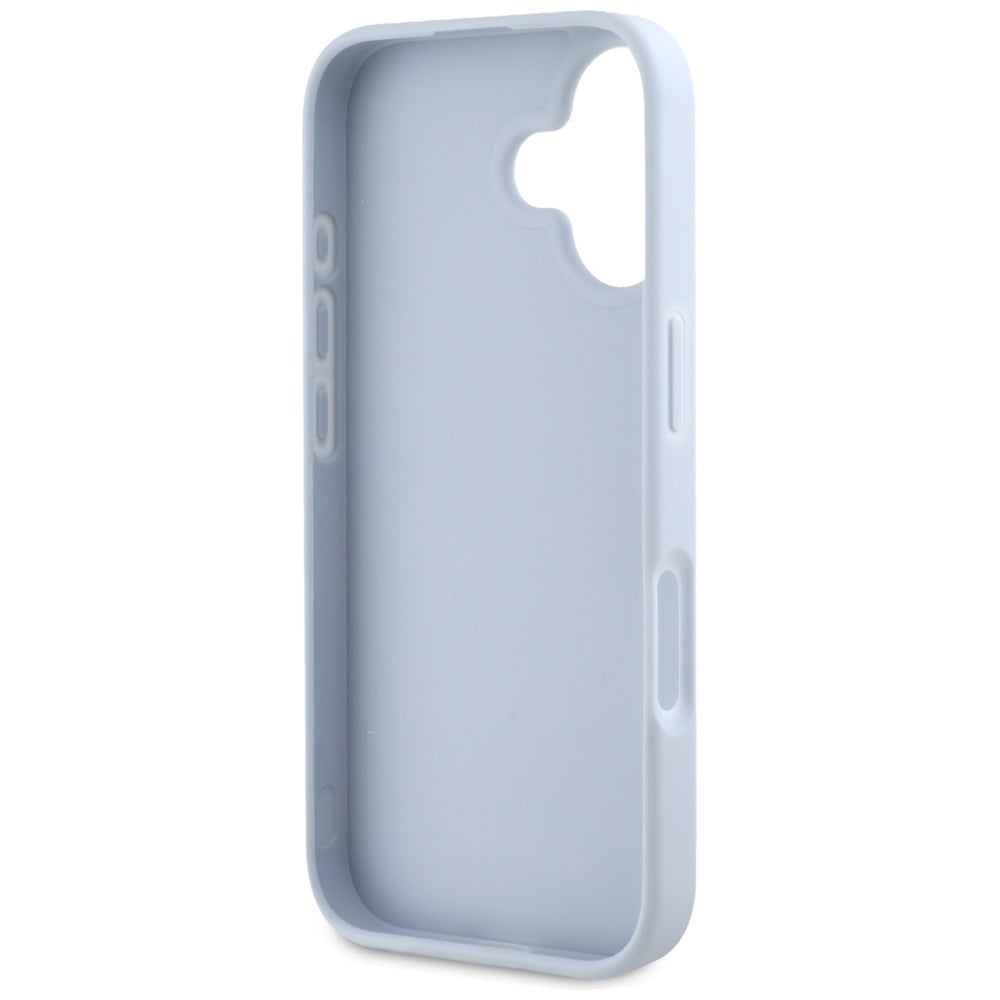 Fodral för Apple iPhone 16, Guess, Grained Big 4G Logo Small Classic Logo, Blå