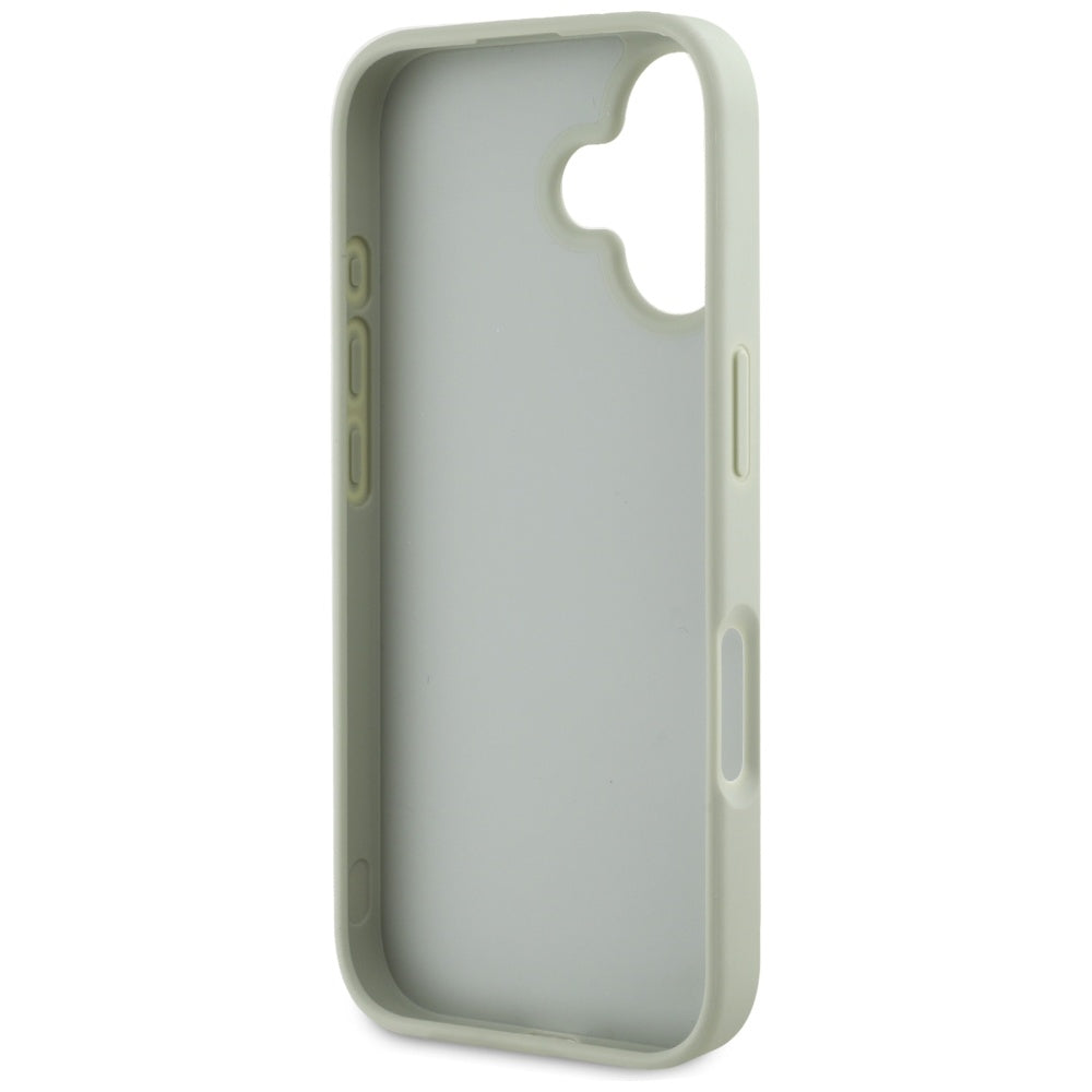 Skyddsfodral för Apple iPhone 16, Guess, Grained Big 4G Logo Small Classic Logo, Grön