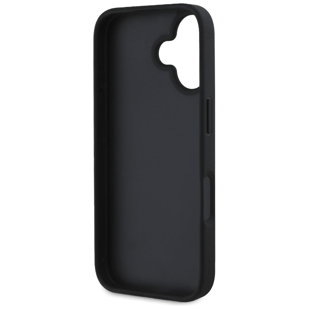Fodral för Apple iPhone 16, Guess, Hot Stamp 4G Pattern Triangle Logo, Svart