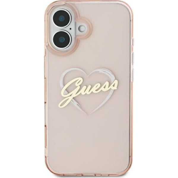 Skyddsfodral för Apple iPhone 16, Guess, IML Heart, Rosa