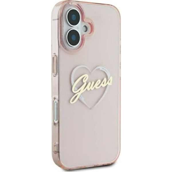 Skyddsfodral för Apple iPhone 16, Guess, IML Heart, Rosa