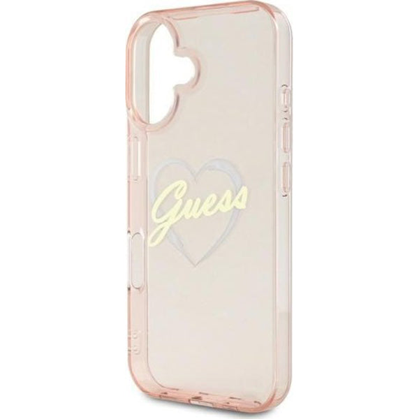Skyddsfodral för Apple iPhone 16, Guess, IML Heart, Rosa
