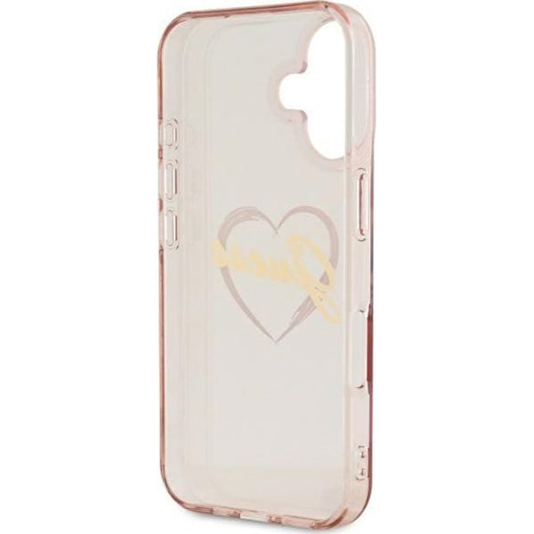 Skyddsfodral för Apple iPhone 16, Guess, IML Heart, Rosa