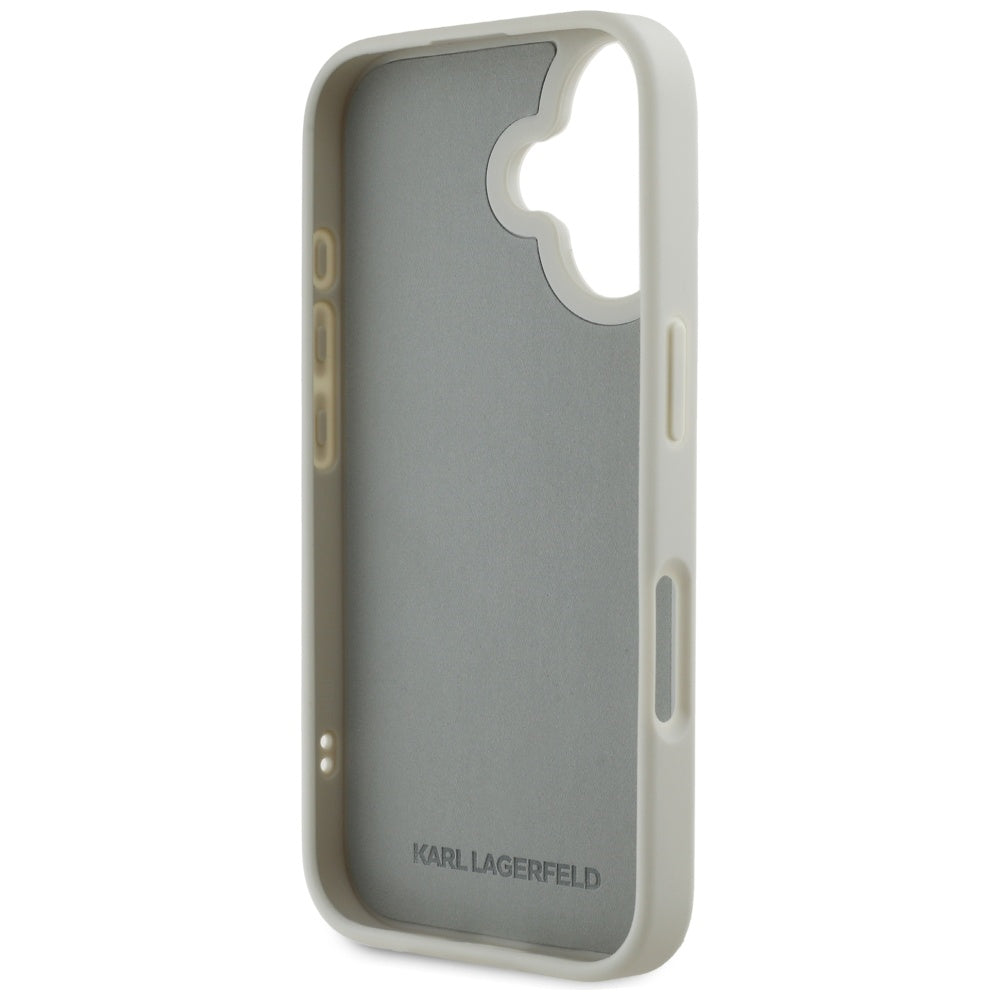 Fodral för Apple iPhone 16, Karl Lagerfeld, 3D Rubber Karl & Choupette, Beige