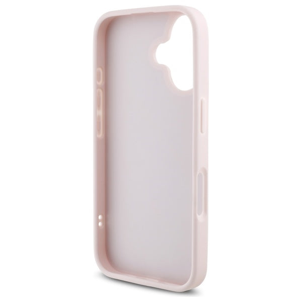 Fodral för Apple iPhone 16, Karl Lagerfeld, Diagonal Quilted Script, Rosa