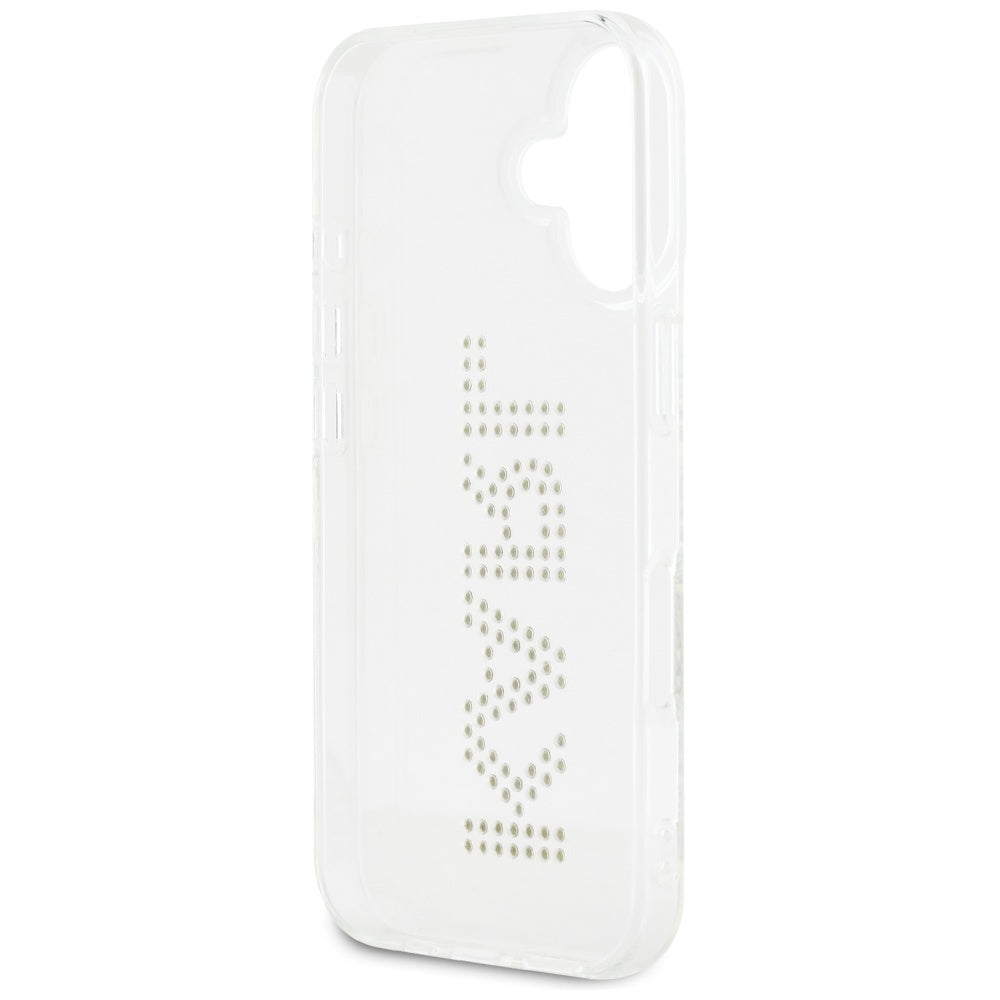 Skyddsfodral för Apple iPhone 16, Karl Lagerfeld, IML Rhinestones Transparent Logo, Transparent