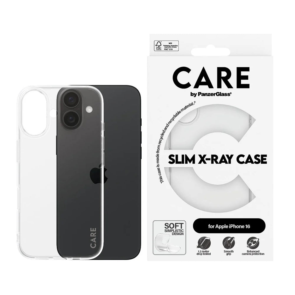 Skyddsfodral för Apple iPhone 16, PanzerGlass, Fashionable Care, Transparent