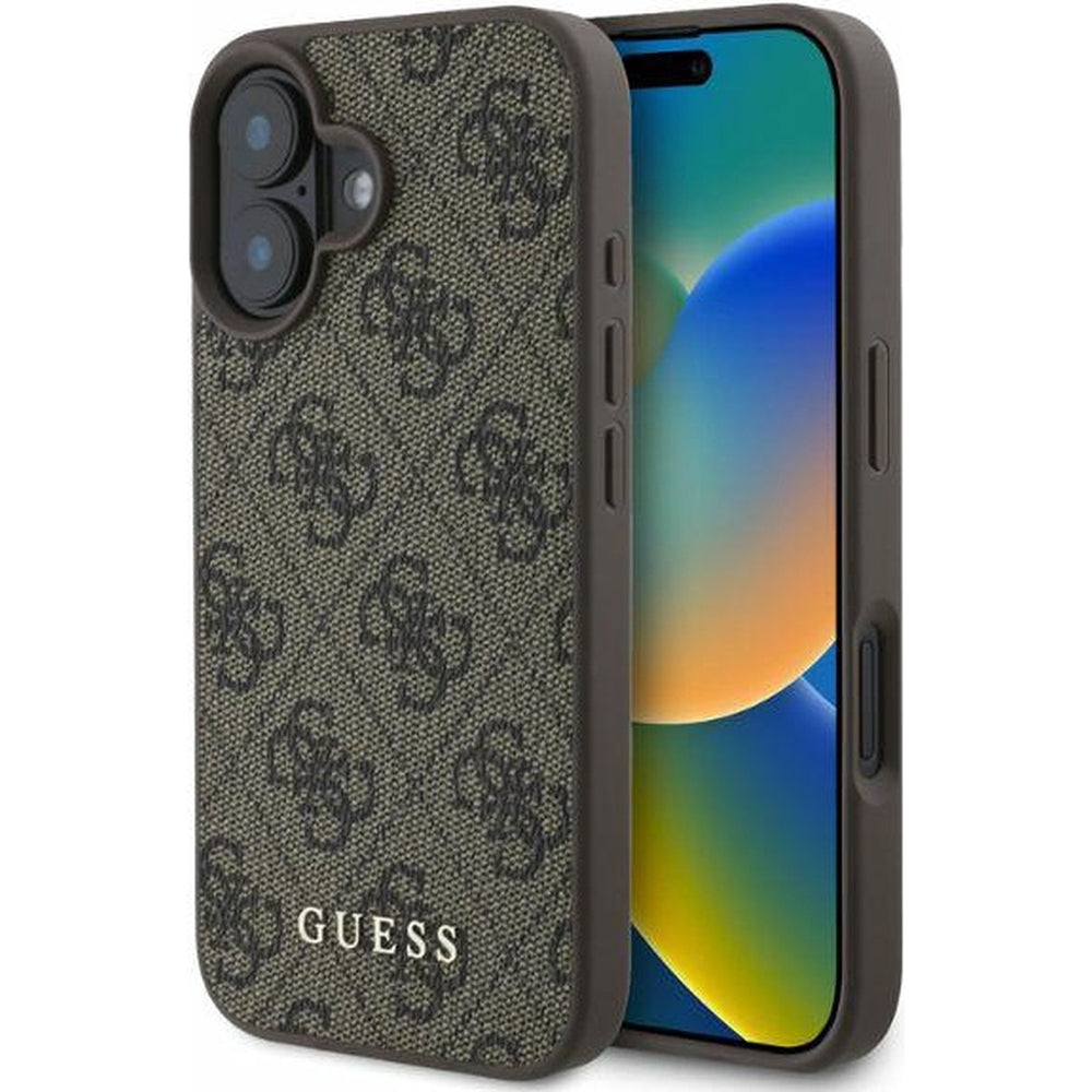 Fodral för Apple iPhone 16 Plus, Guess, 4G Classic, Brun