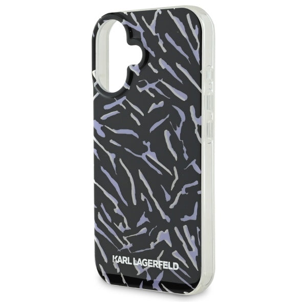 Skyddsfodral för Apple iPhone 16 Plus, Karl Lagerfeld, Zebra med snoddrem, Lila