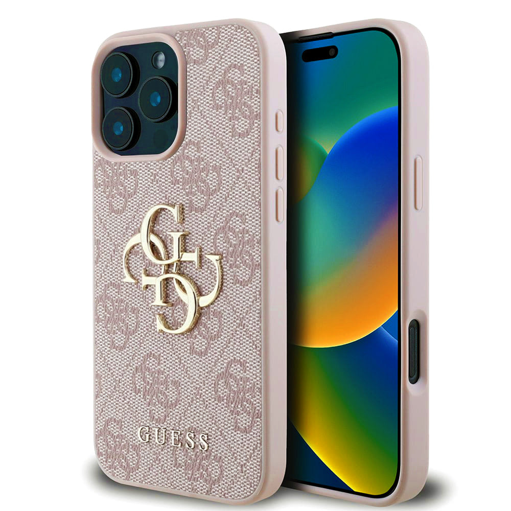 Fodral för Apple iPhone 16 Pro, Guess, 4G Big Logo, Rosa