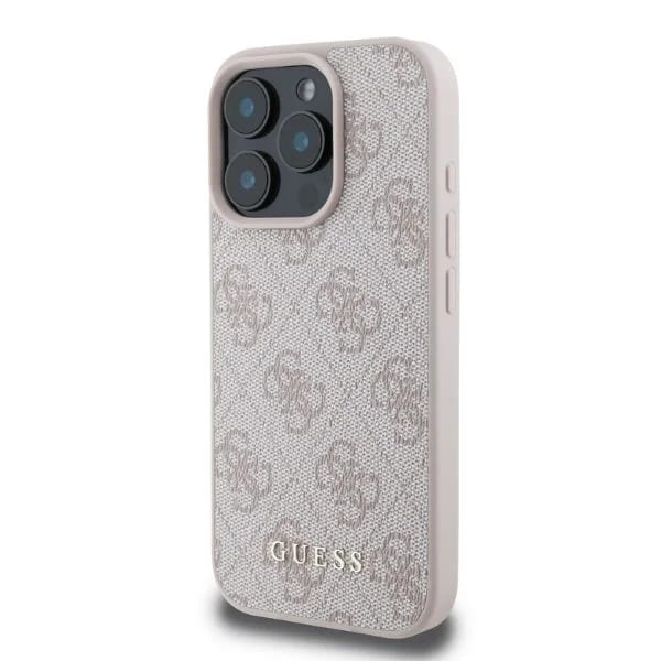 Fodral för Apple iPhone 16 Pro, Guess, 4G Classic, Rosa