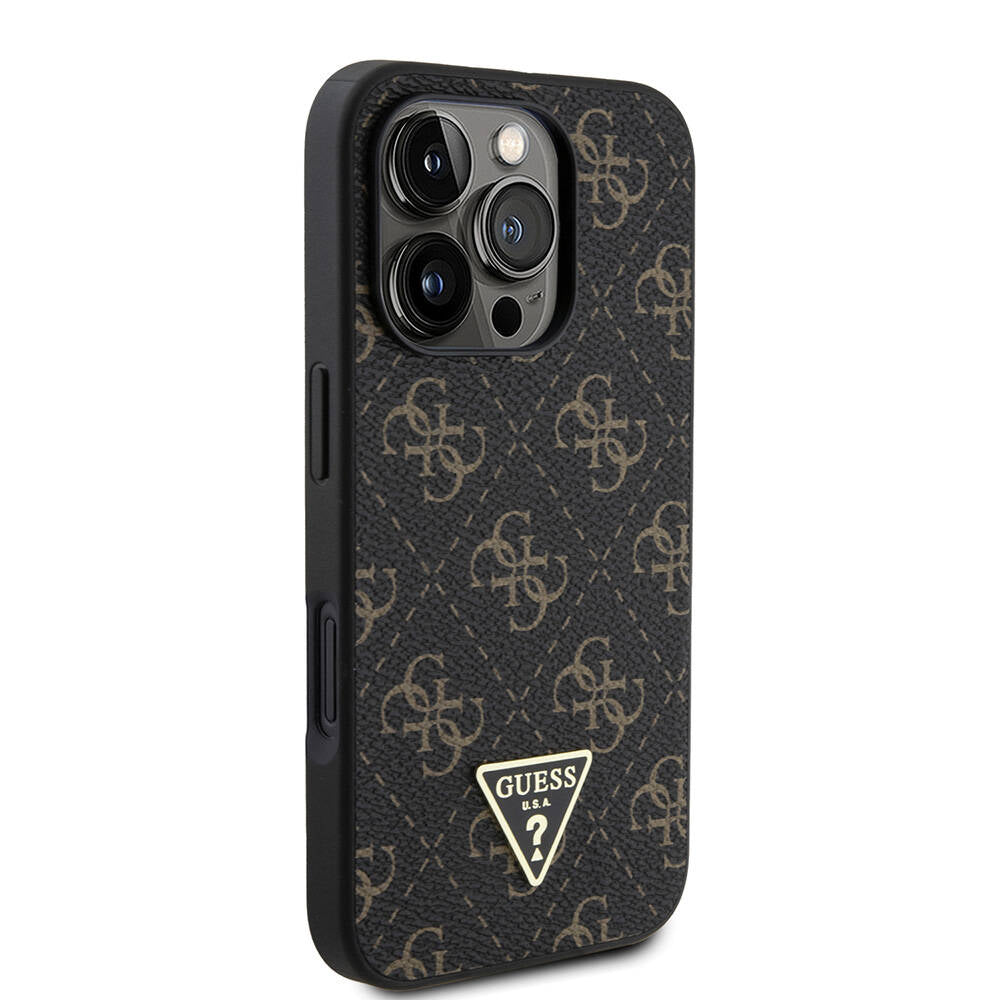 Skyddsfodral för Apple iPhone 16 Pro, Guess, 4G Triangle Logo, Vit