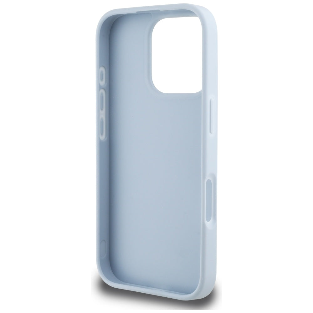 Skyddsfodral för Apple iPhone 16 Pro, Guess, Grained Big 4G Logo Small Classic Logo, Blå