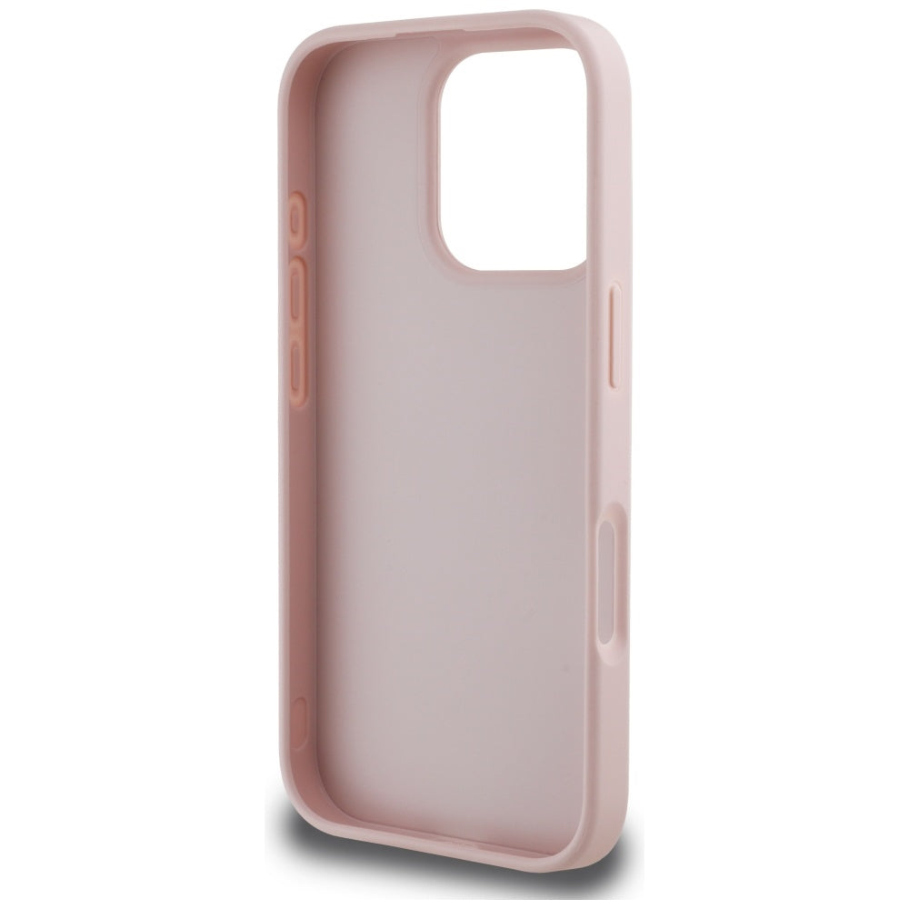 Fodral för Apple iPhone 16 Pro, Guess, Hot Stamp 4G Pattern Triangle Logo, Rosa