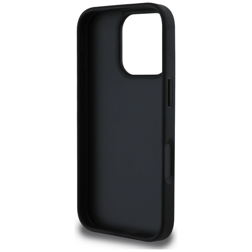 Fodral för Apple iPhone 16 Pro Max, Guess, Hot Stamp 4G Pattern Triangle Logo, Svart