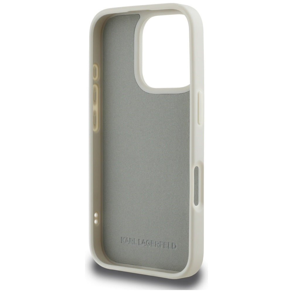 Fodral för Apple iPhone 16 Pro Max, Karl Lagerfeld, 3D Rubber Karl & Choupette, Beige