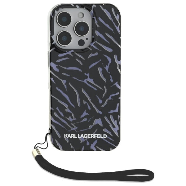 Fodral för Apple iPhone 16 Pro Max, Karl Lagerfeld, Zebra with Cord Strap, Lila