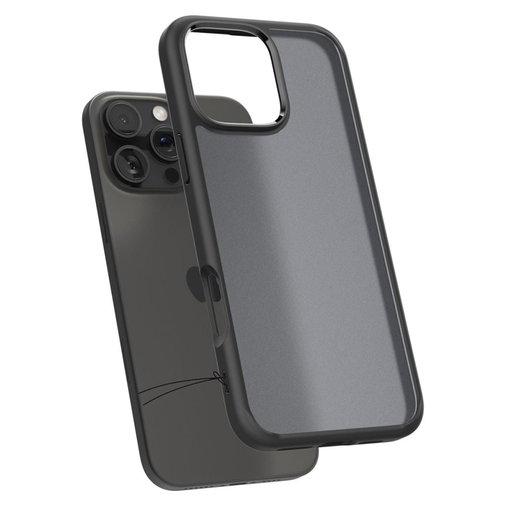 Fodral för Apple iPhone 16 Pro, Spigen, Ultra Hybrid, Svart Satin ACS08124