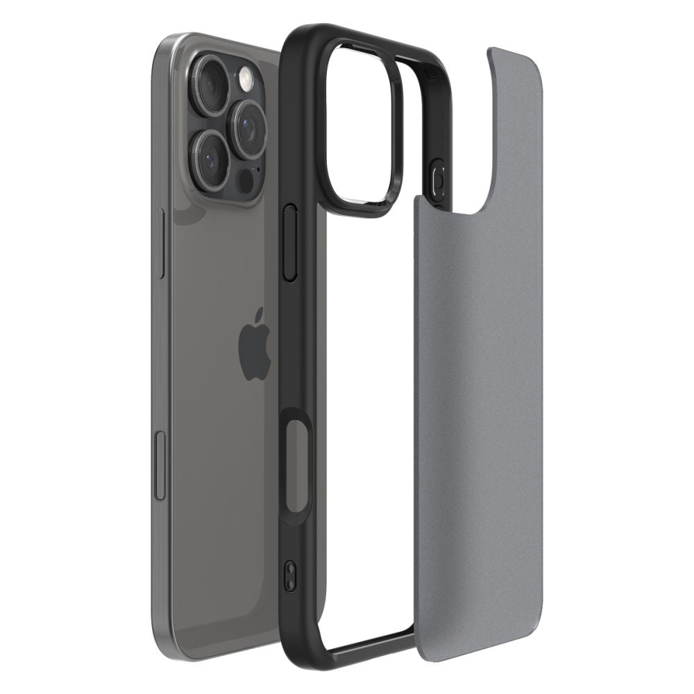 Fodral för Apple iPhone 16 Pro, Spigen, Ultra Hybrid, Svart Satin ACS08124
