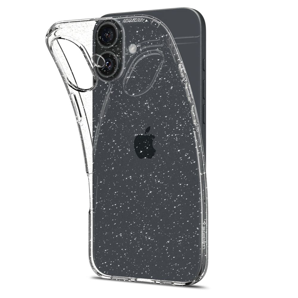 Fodral för Apple iPhone 16, Spigen, Liquid Crystal Glitter, Transparent ACS08192