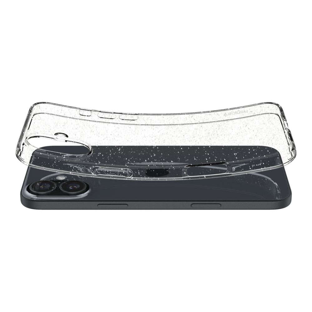 Fodral för Apple iPhone 16, Spigen, Liquid Crystal Glitter, Transparent ACS08192