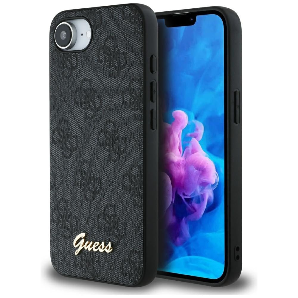 Fodral för Apple iPhone 17e / 16e, Guess, 4G Script Logo, Svart