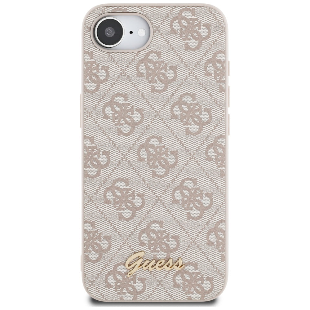 Skyddsfodral för Apple iPhone 17e / 16e, Guess, 4G Script Logo, Rosa