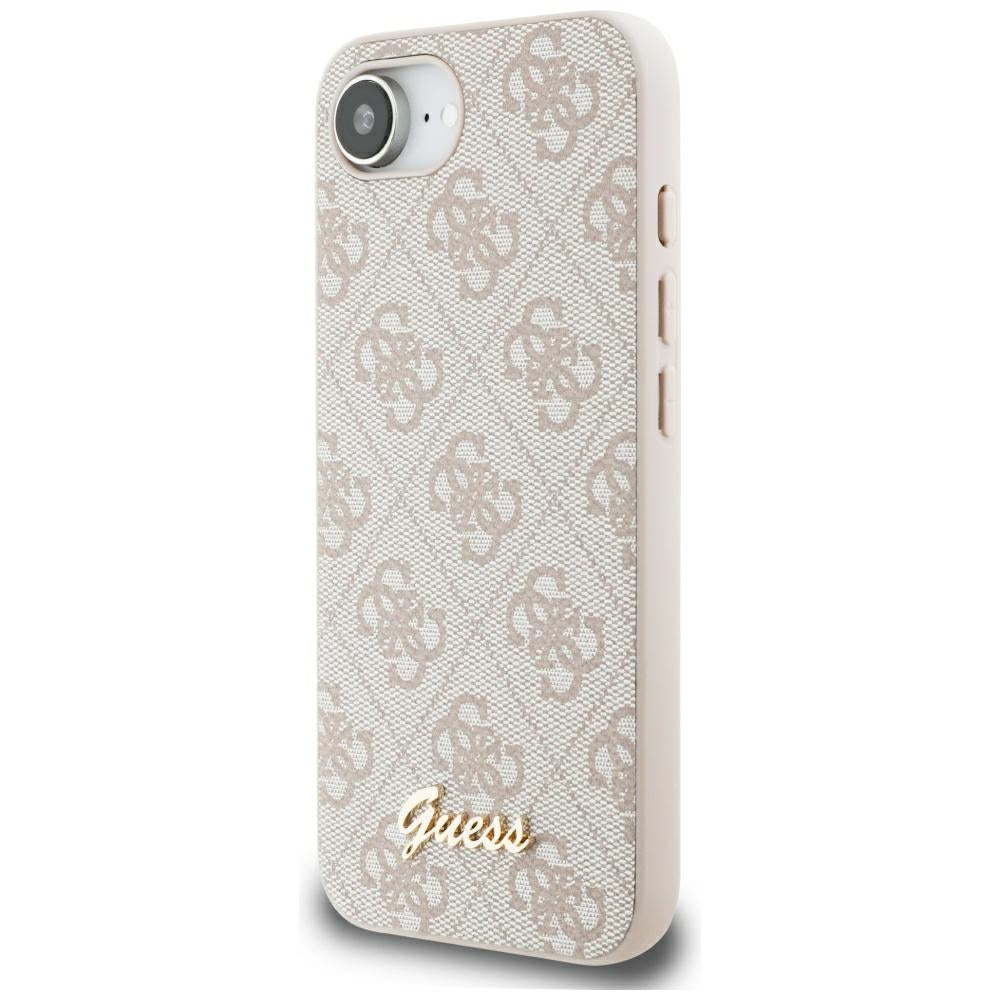 Skyddsfodral för Apple iPhone 17e / 16e, Guess, 4G Script Logo, Rosa