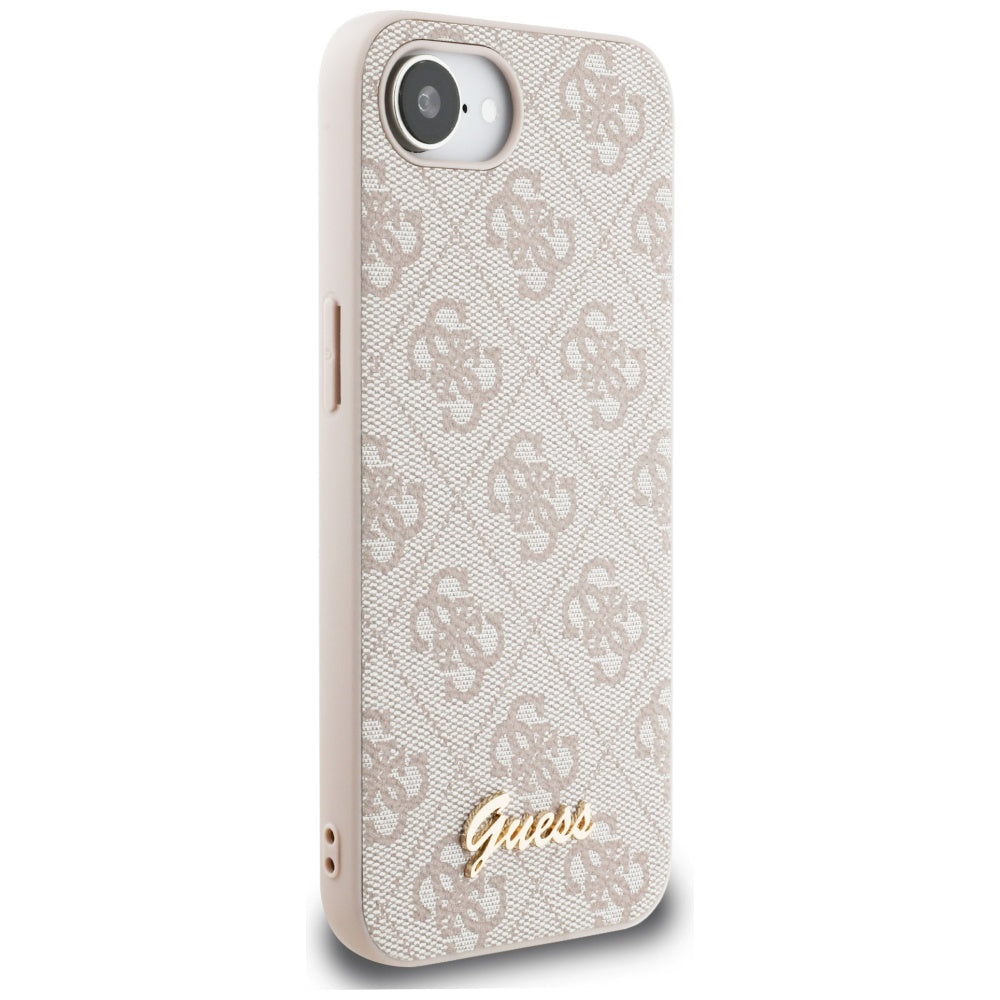Skyddsfodral för Apple iPhone 17e / 16e, Guess, 4G Script Logo, Rosa