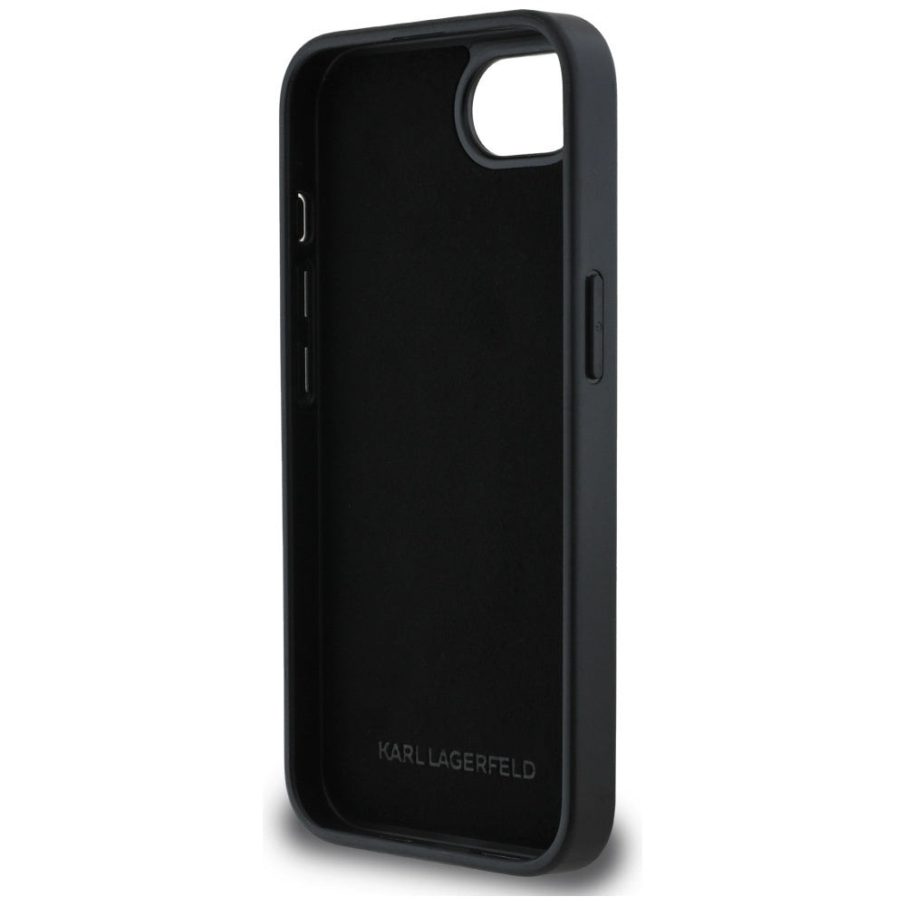 Case for Apple iPhone 17e / 16e, Karl Lagerfeld, Glitter Fixed Karl & Choupette's Heads, Black