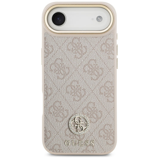 Skyddsfodral för Apple iPhone 17 Air, Guess, 4G Strass Logo och Stor Rem, Rosa