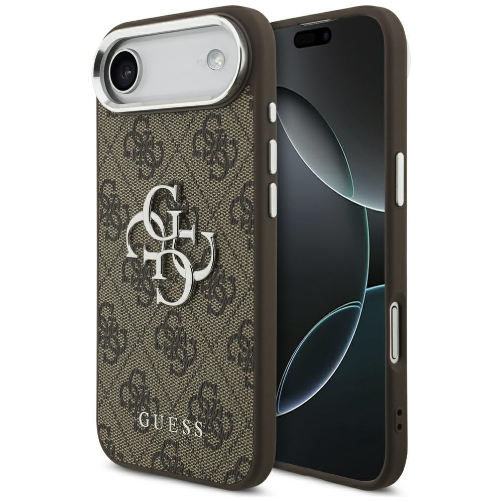 Fodral för Apple iPhone 17 Air, Guess, Big 4G Logo Classic, Brun Silver