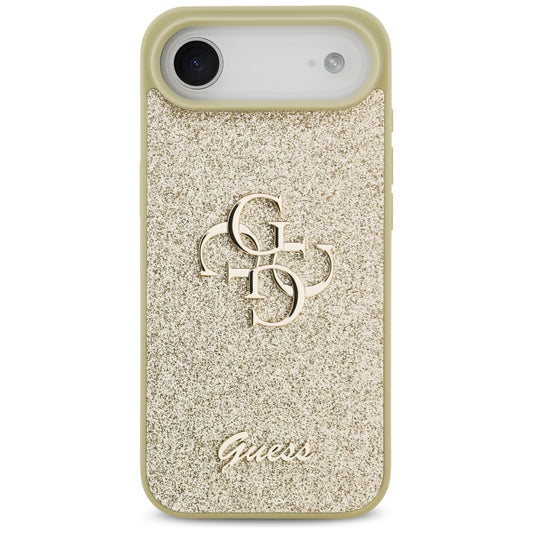 Skyddsfodral för Apple iPhone 17 Air, Guess, Fixed Glitter Big 4G, Guld