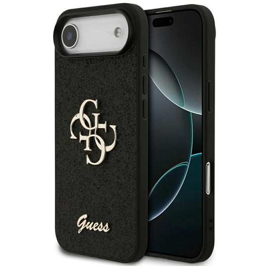 Skyddsfodral för Apple iPhone 17 Air, Guess, Fixed Glitter Big 4G, Svart