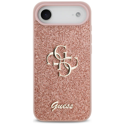 Skyddsfodral för Apple iPhone 17 Air, Guess, Fixed Glitter Big 4G, Rosa