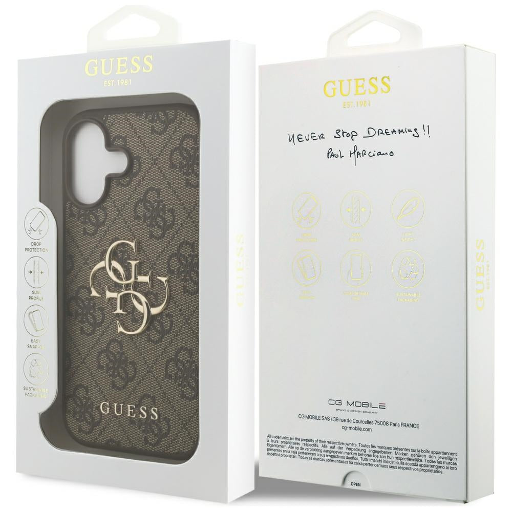 Skyddsfodral för Apple iPhone 17, Guess, 4G Big Logo, Brun