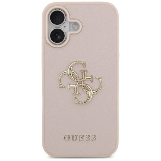 Case for Apple iPhone 17, Guess, 4G Grained Big and Classic Logo, Pink