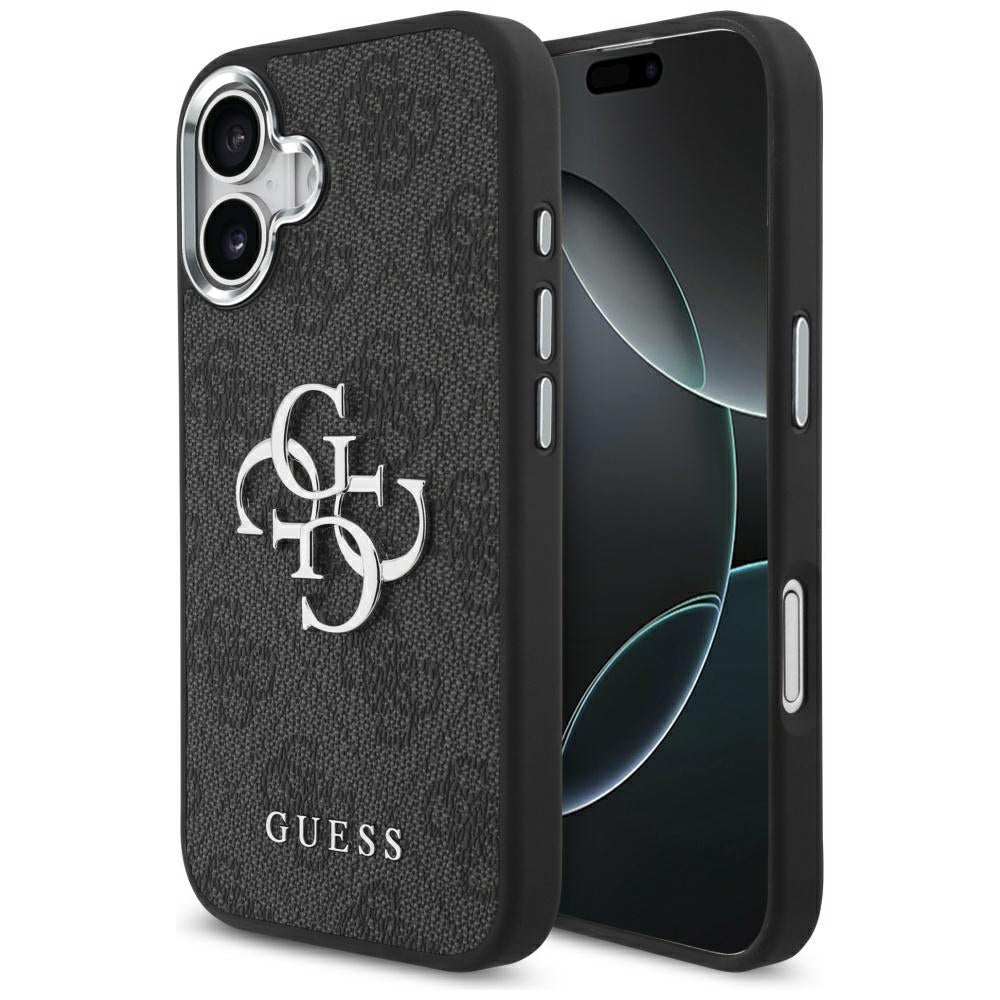 Skyddsfodral för Apple iPhone 17, Guess, Big 4G Logo Classic, Svart Silver