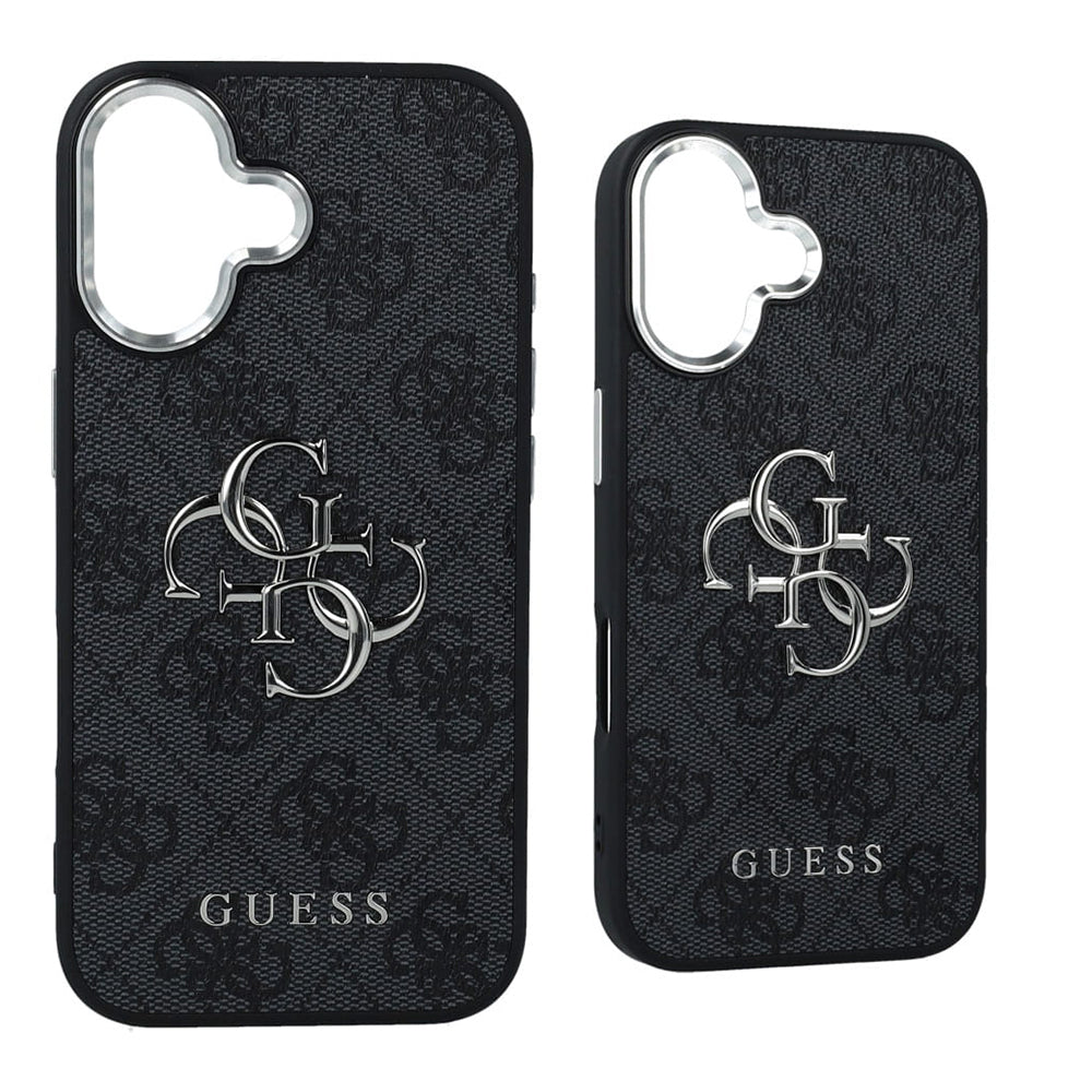 Skyddsfodral för Apple iPhone 17, Guess, Big 4G Logo Classic, Svart Silver